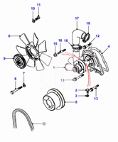 Multi V-riem koelvloeistofpomp