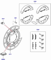 Handbrake shoes adjuster set (Pos. 2041)