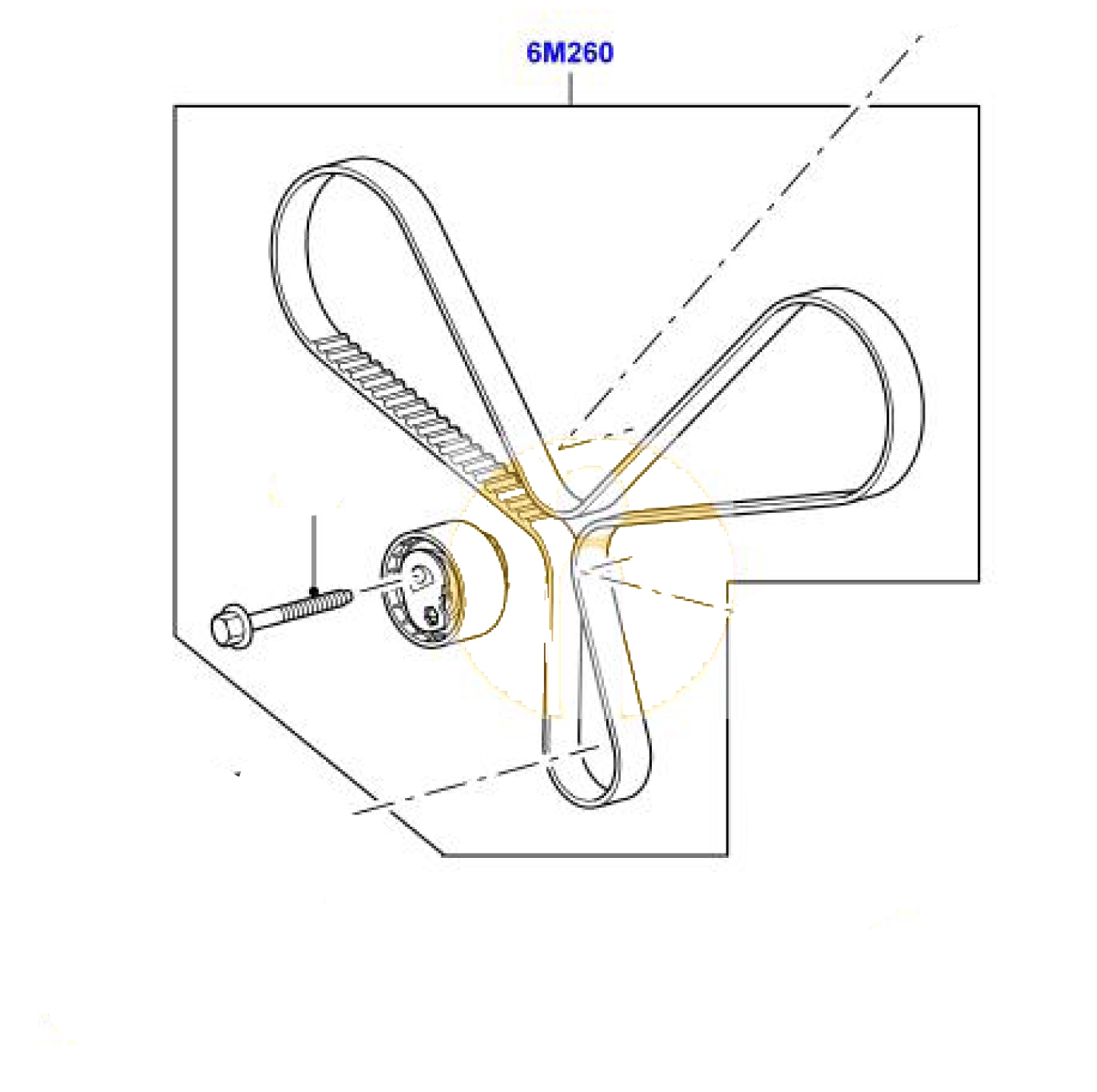 Distributieriem voorste (Pos.6M260)