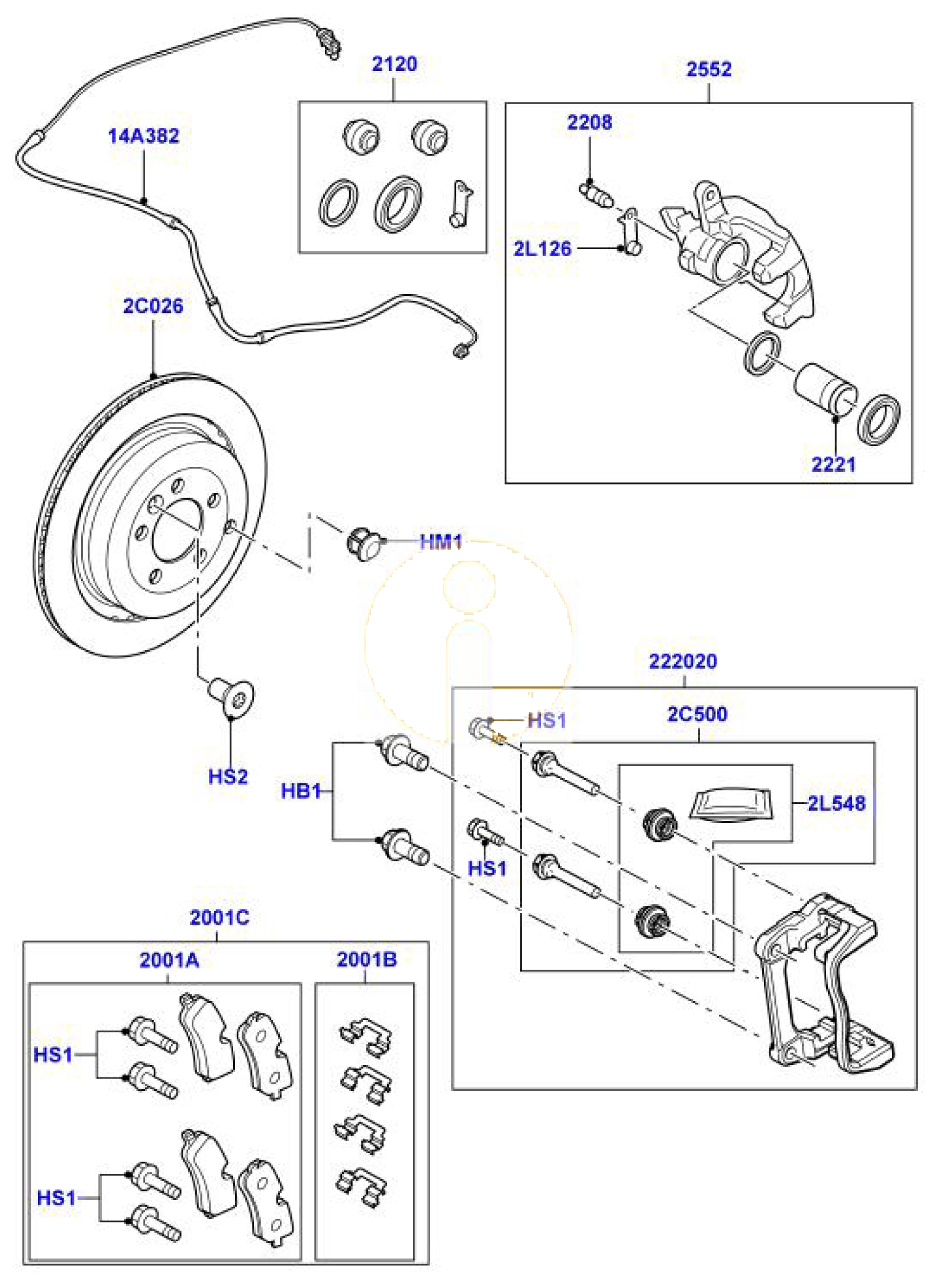 Bremssattel  Reperatur Satz Hinten  (Pos.2120)