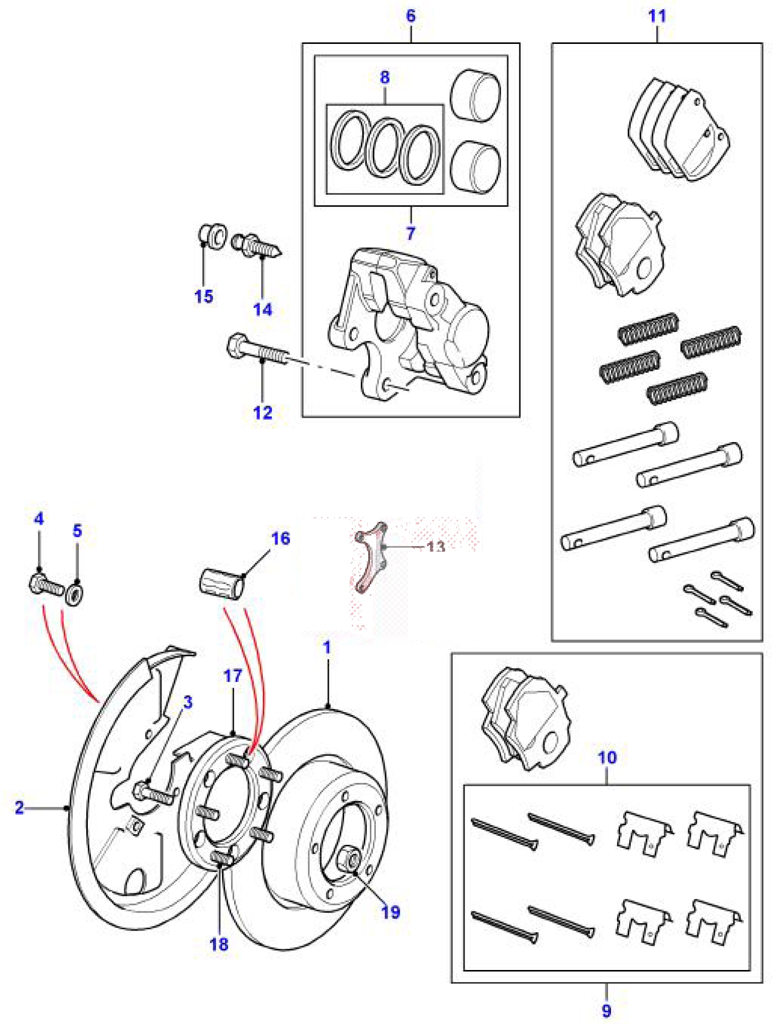 Piston Brake calipcer rear  110" & 130"  (Pos. 7)