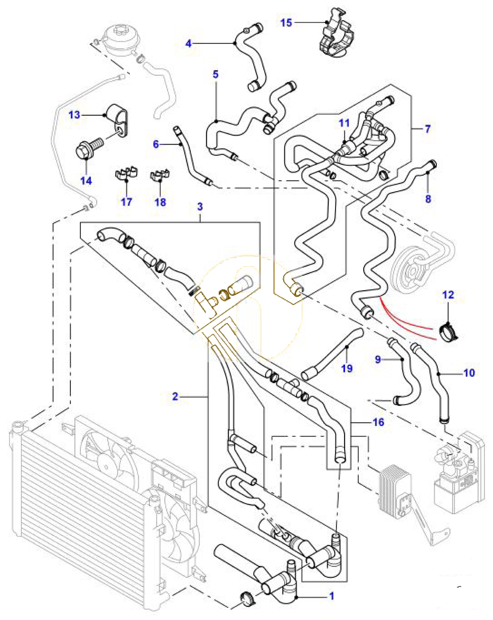 Slang verwarming/motorrail  (Pos. 4)
