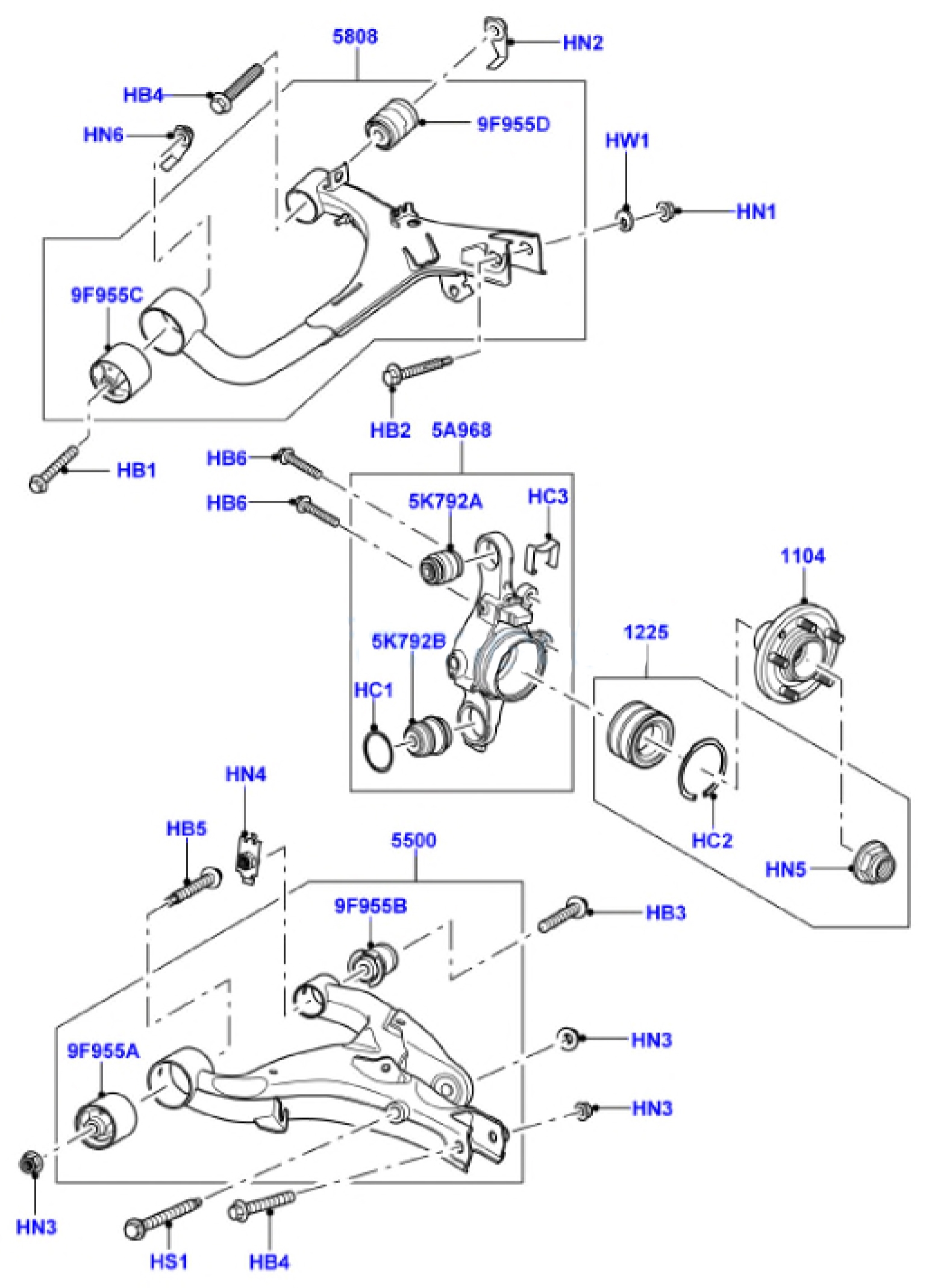 Querlenker links hinten unten. (Pos 5500)