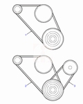 Multi V-riem wisselstroomdynamo (ref 1 & 2)